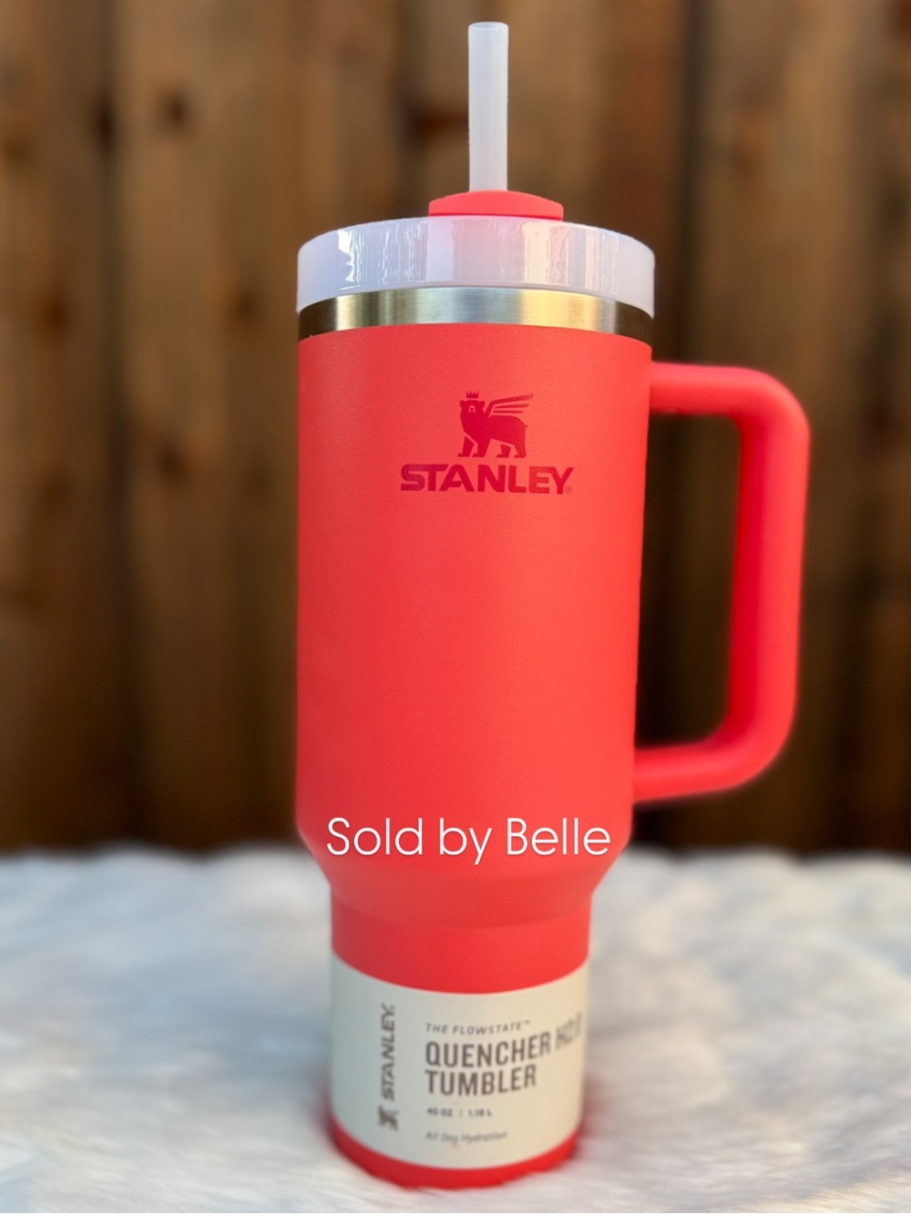 NWT Stanley Cup Hot Coral The 40oz Quencher H2.0 FlowState™ Tumbler Hot Pink